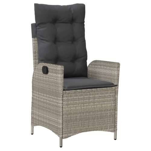 Vrtna garnitura - 5-dijelni vrtni blagovaonski set od poliratana s jastucima sivi - 160 x 80 x 74 cm Bez naslona za noge 4 Cijena