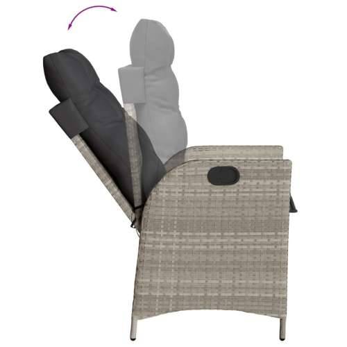 Vrtna garnitura - 5-dijelni vrtni blagovaonski set od poliratana s jastucima sivi - 160 x 80 x 74 cm Bez naslona za noge 4 Cijena