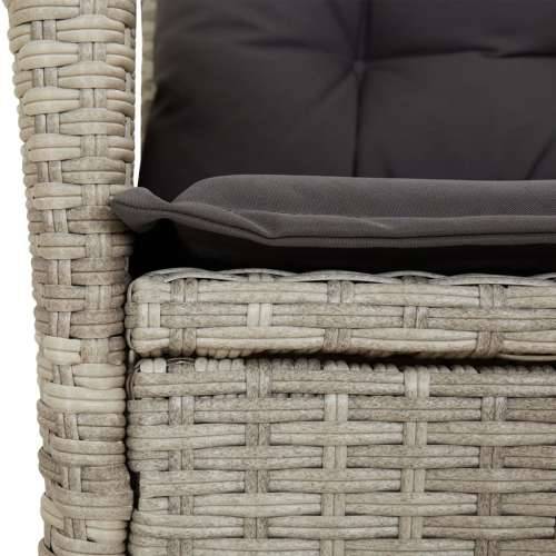 Vrtna garnitura - 5-dijelni vrtni blagovaonski set od poliratana s jastucima sivi - 160 x 80 x 74 cm Bez naslona za noge 4 Cijena