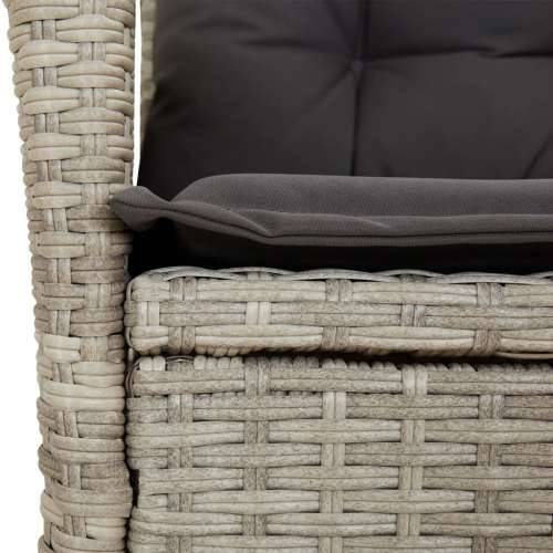 Vrtna garnitura - 7-dijelni vrtni blagovaonski set od poliratana s jastucima sivi - 160 x 80 x 74 cm Sa naslonom za noge 6 Cijena