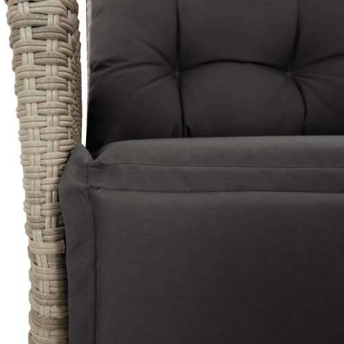 Vrtna garnitura - 7-dijelni vrtni blagovaonski set od poliratana s jastucima sivi - 160 x 80 x 74 cm Sa naslonom za noge 6 Cijena