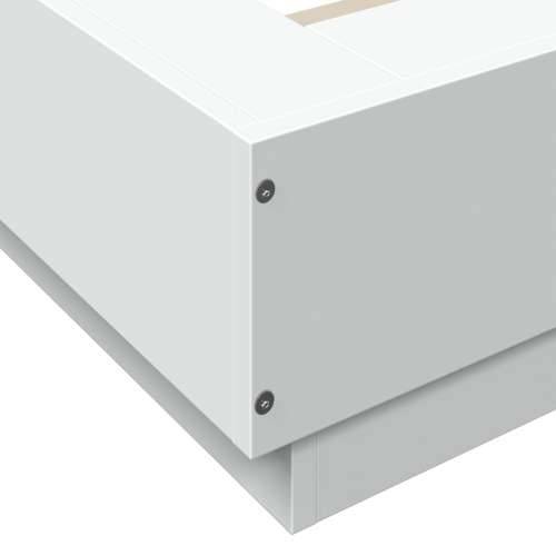 Okvir kreveta s LED svjetlima bijeli 135 x 190 cm drveni Cijena
