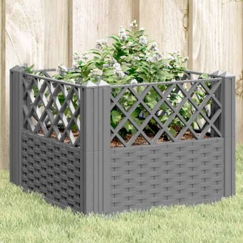 Vrtna sadilica s klinovima siva 43,5x43,5x43,5 cm PP - Svjetlosiva 43,5 x 43,5 x 43,5 cm 1 Cijena