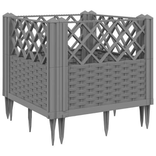Vrtna sadilica s klinovima siva 43,5x43,5x43,5 cm PP - Svjetlosiva 43,5 x 43,5 x 43,5 cm 1 Cijena