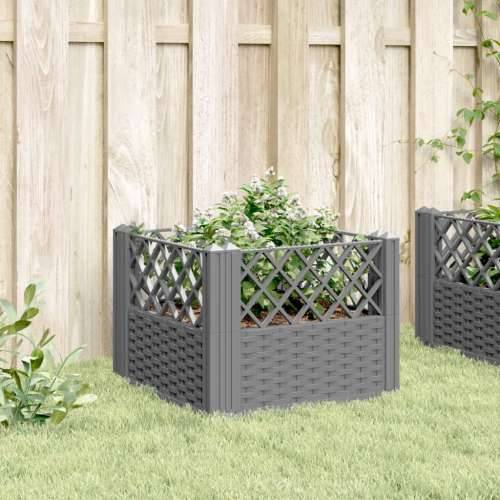 Vrtna sadilica s klinovima siva 43,5x43,5x43,5 cm PP - Svjetlosiva 43,5 x 43,5 x 43,5 cm 1 Cijena