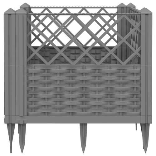 Vrtna sadilica s klinovima siva 43,5x43,5x43,5 cm PP - Svjetlosiva 43,5 x 43,5 x 43,5 cm 1 Cijena