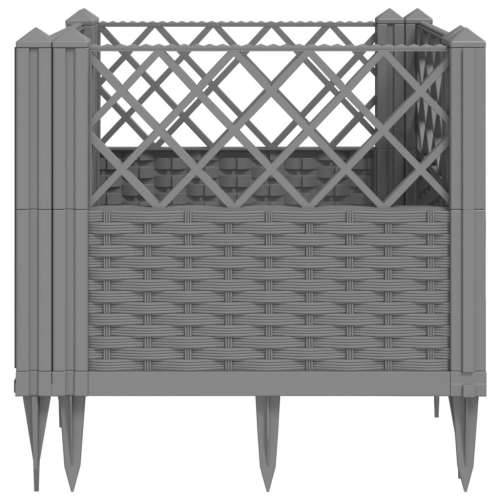 Vrtna sadilica s klinovima siva 43,5x43,5x43,5 cm PP - Svjetlosiva 43,5 x 43,5 x 43,5 cm 1 Cijena