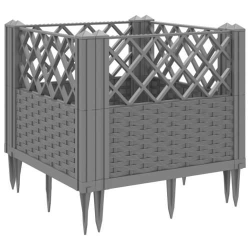 Vrtna sadilica s klinovima siva 43,5x43,5x43,5 cm PP - Svjetlosiva 43,5 x 43,5 x 43,5 cm 1 Cijena