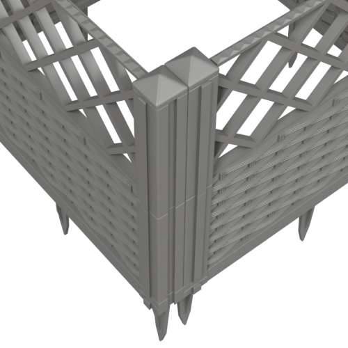 Vrtna sadilica s klinovima siva 43,5x43,5x43,5 cm PP - Svjetlosiva 43,5 x 43,5 x 43,5 cm 1 Cijena