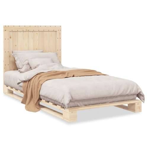 Okvir kreveta s uzglavljem 100 x 200 cm od masivne borovine - Prirodna 100 x 200 cm Ne with plain headboard Cijena