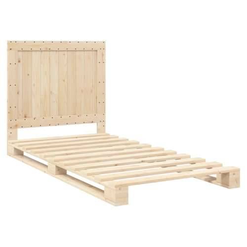 Okvir kreveta s uzglavljem 100 x 200 cm od masivne borovine - Prirodna 100 x 200 cm Ne with plain headboard Cijena