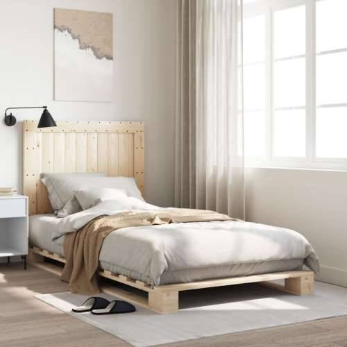Okvir kreveta s uzglavljem 100 x 200 cm od masivne borovine - Prirodna 100 x 200 cm Ne with plain headboard Cijena