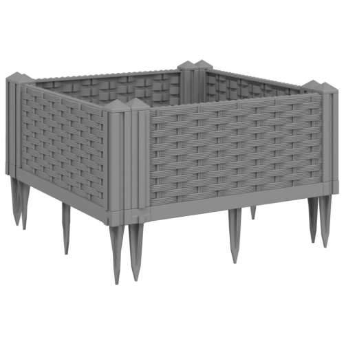 Vrtna sadilica s klinovima svjetlosiva 42,5 x 42,5 x 28,5 cm PP - Svjetlosiva 42,5 x 42,5 x 28,5 cm 1 Cijena
