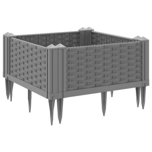Vrtna sadilica s klinovima svjetlosiva 42,5 x 42,5 x 28,5 cm PP - Svjetlosiva 42,5 x 42,5 x 28,5 cm 1 Cijena