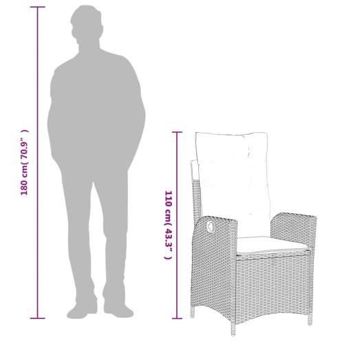 Vrtna garnitura - 3-dijelni vrtni blagovaonski set sivi od poliratana - Siva 90 x 90 x 75 cm Bez naslona za noge 2 Cijena