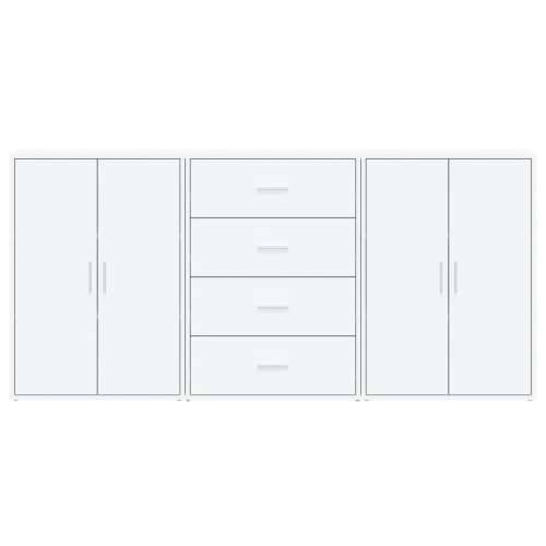 Komoda 3 kom bijela 60x31x84 cm od konstruiranog drva - Bijela 1 Cijena