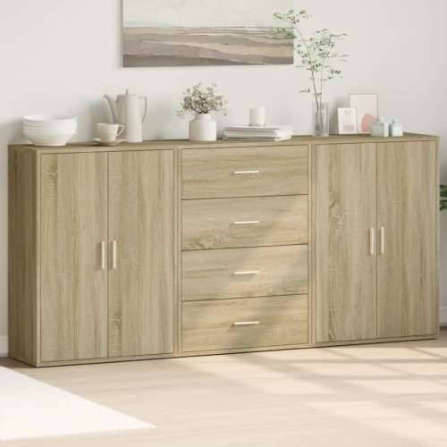 Komoda 3 kom boja hrasta sonome 60x31x84 cm konstruiranog drva - sonoma hrast 1 Cijena