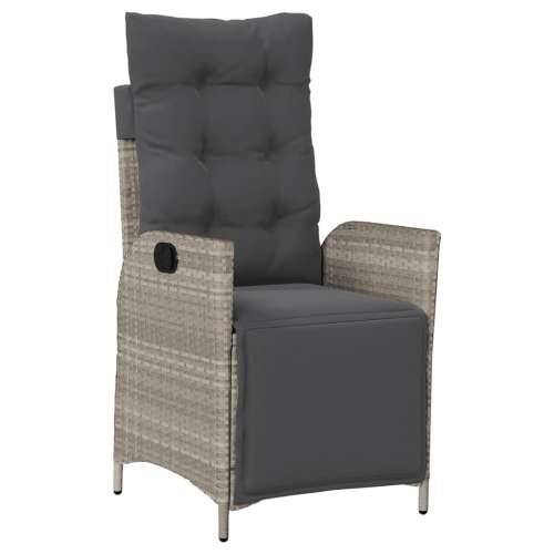 Vrtna garnitura - 7-dijelni vrtni blagovaonski set od poliratana s jastucima sivi - 160 x 80 x 74 cm Sa naslonom za noge 6 Cijena