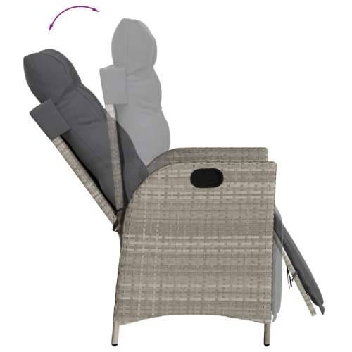 Vrtna garnitura - 7-dijelni vrtni blagovaonski set od poliratana s jastucima sivi - 160 x 80 x 74 cm Sa naslonom za noge 6 Cijena
