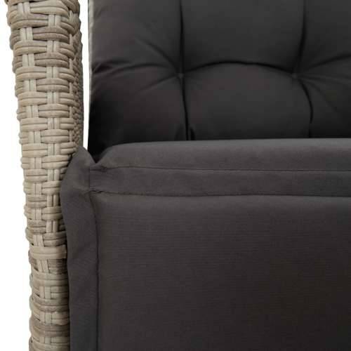 Vrtna garnitura - 7-dijelni vrtni blagovaonski set od poliratana s jastucima sivi - 160 x 80 x 74 cm Sa naslonom za noge 6 Cijena