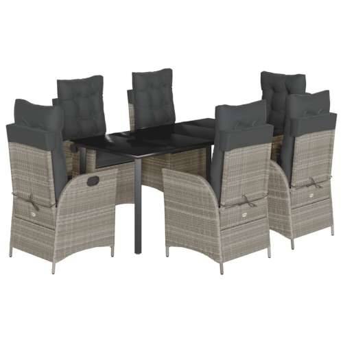 Vrtna garnitura - 6-dijelni vrtni blagovaonski set od poliratana s jastucima sivi 160 x 80 x 74 cm Bez naslona za noge 6 Cijena