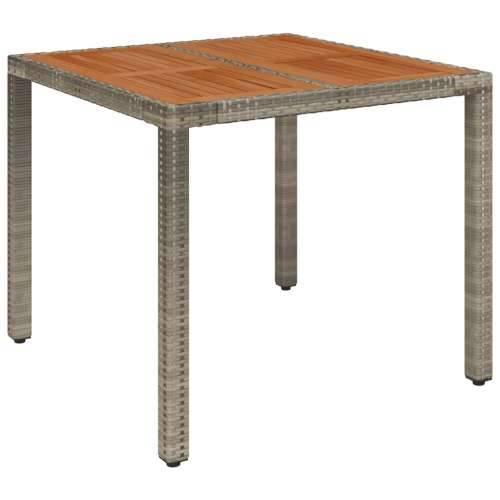 Vrtna garnitura - 5-dijelni vrtni blagovaonski set sivi od poliratana - Siva Dužina stola 90 cm 4 Cijena