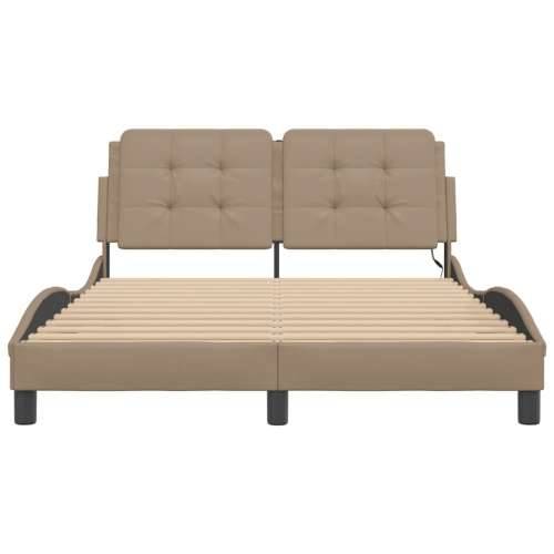 Okvir kreveta LED boja cappuccina 140 x 200 cm od umjetne kože - Boja cappuccina 140 x 200 cm Cijena