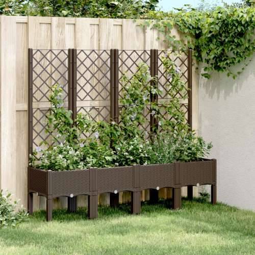 Vrtna sadilica s rešetkom smeđa 160 x 40 x 142 cm PP - Smeđa 160 x 40 x 142 cm 1 Cijena