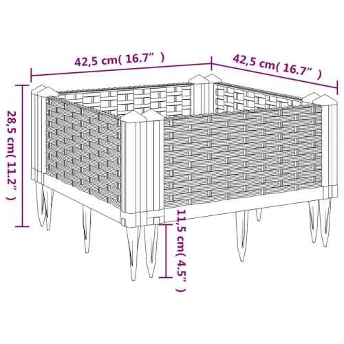Vrtna sadilica s klinovima plava siva 42,5 x 42,5 x 28,5 cm PP - Plavo-siva 42,5 x 42,5 x 28,5 cm 1 Cijena
