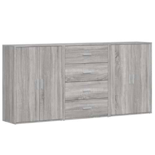 Komoda 3 kom boja hrasta sonome 60x31x84 cm konstruiranog drva - Sivi hrast sonoma 1 Cijena