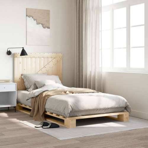 Okvir kreveta s uzglavljem 100 x 200 cm od masivne borovine - Prirodna 100 x 200 cm Ne with triangle headboard Cijena