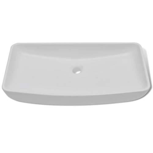 Lavabo - Umivaonik s miješalicom keramički pravokutni bijeli - 710 x 380 x 135 mm Cijena