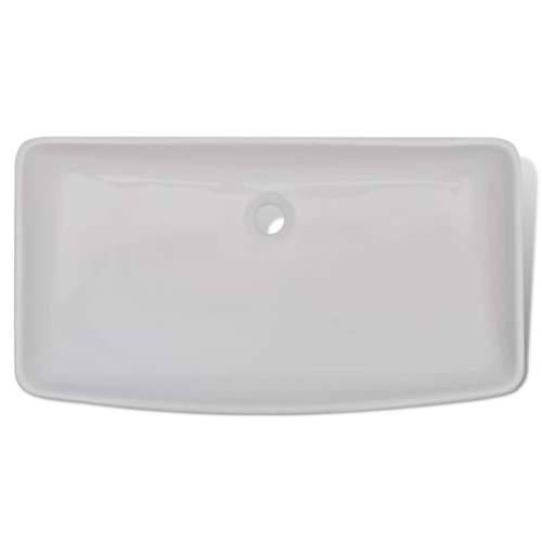 Lavabo - Umivaonik s miješalicom keramički pravokutni bijeli - 710 x 380 x 135 mm Cijena