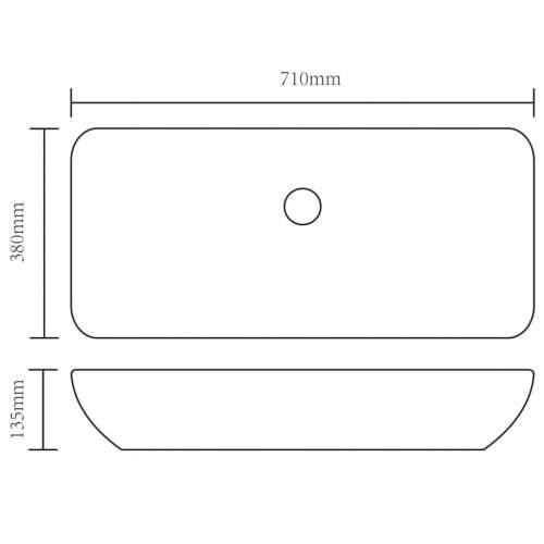 Lavabo - Umivaonik s miješalicom keramički pravokutni bijeli - 710 x 380 x 135 mm Cijena