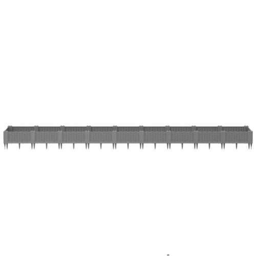 Vrtna sadilica s klinovima svjetlosiva 362,5x42,5x28,5 cm PP - Svjetlosiva 362,5 x 42,5 x 28,5 cm 1 Cijena