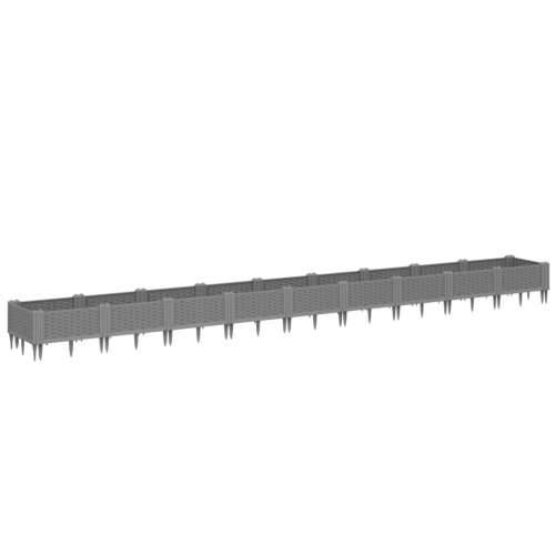 Vrtna sadilica s klinovima svjetlosiva 362,5x42,5x28,5 cm PP - Svjetlosiva 362,5 x 42,5 x 28,5 cm 1 Cijena