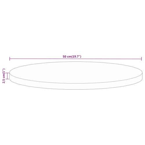 Stolna ploča Ø 50 x 2,5 cm okrugla od masivnog drva manga Drvo manga (završna obrada od hrastovine) 50 cm 1 25 mm Cijena