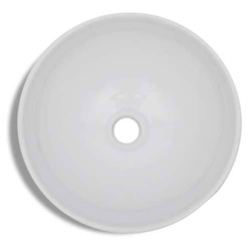 Umivaonik s miješalicom keramički okrugli bijeli Cijena