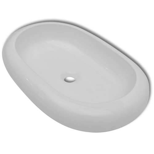 Umivaonik s miješalicom keramički ovalni bijeli Cijena