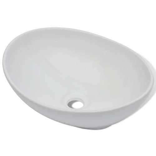 Lavabo - Umivaonik s miješalicom keramički ovalni bijeli - 400 x 330 x 135 mm Cijena