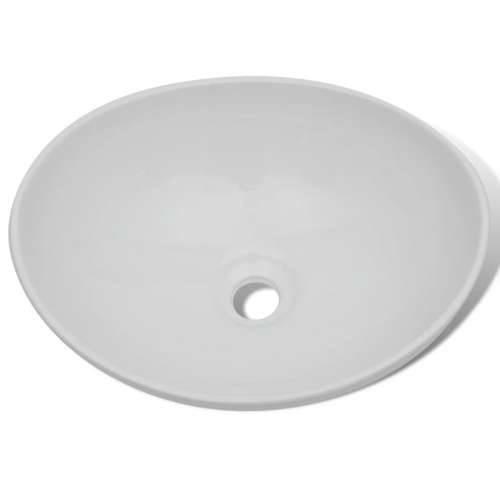 Lavabo - Umivaonik s miješalicom keramički ovalni bijeli - 400 x 330 x 135 mm Cijena