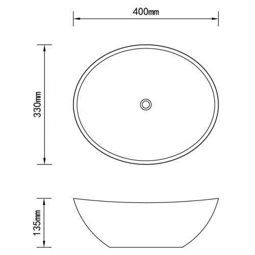 Lavabo - Umivaonik s miješalicom keramički ovalni bijeli - 400 x 330 x 135 mm Cijena