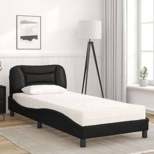 Krevet s madracem crni 90 x 200 cm od umjetne kože - Crna 90 x 200 cm Cijena