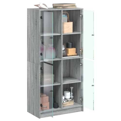 Visoka komoda s vratima 68x37x142 cm konstruirano drvo - Sivi hrast sonoma 1 68 cm Cijena