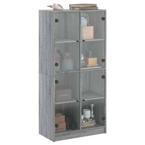 Visoka komoda s vratima 68x37x142 cm konstruirano drvo - Sivi hrast sonoma 1 68 cm Cijena
