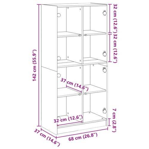 Visoka komoda s vratima 68x37x142 cm konstruirano drvo - sonoma hrast 1 68 cm Cijena