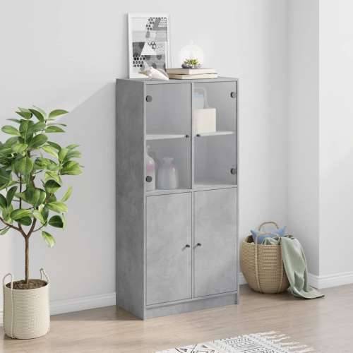 Visoka komoda s vratima 68x37x142 cm konstruirano drvo Beton siva 1 68 cm Cijena