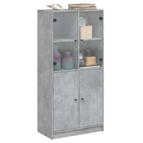 Visoka komoda s vratima 68x37x142 cm konstruirano drvo Beton siva 1 68 cm Cijena