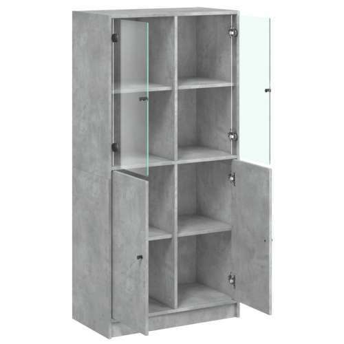 Visoka komoda s vratima 68x37x142 cm konstruirano drvo Beton siva 1 68 cm Cijena
