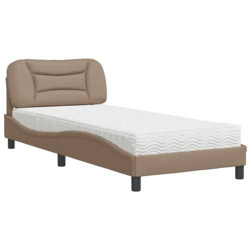 Krevet s madracem cappuccino boje 80 x 200 cm od umjetne kože - Boja cappuccina 80 x 200 cm Cijena